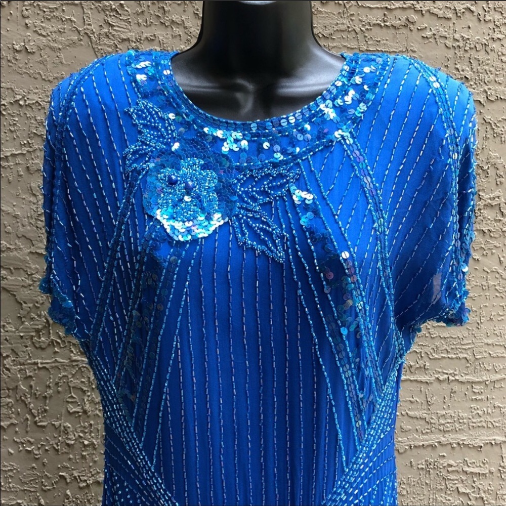 🥶Vintage Beaded & Sequin Lillie Rubin Dress (S) - Picture 3 of 16